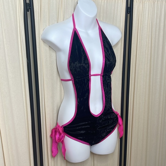 LIKE NEW! MIDNIGHT BALLERINA FESTIVAL OR DANCER VELVET BODYSUIT S-L - Picture 2 of 8